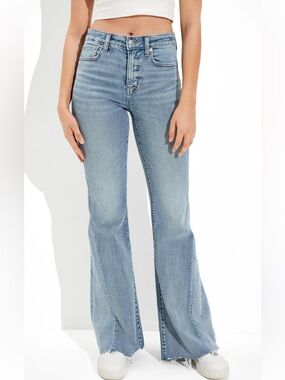 American Eagle Outfitters Gray Flare Jeans